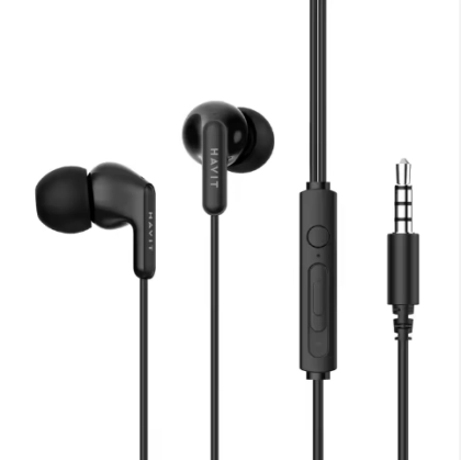 [E335P] AUDIFONOS AURICULARES NEGROS 3.5MM PARA CELULAR