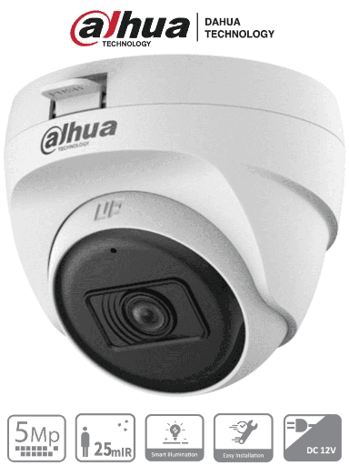 [DH-HAC-T1A51N-U-A-0280B-S2] CAMARA DE SEGURIDAD DOMO DE 5 MEGAPIXELES DAHUA 2.8MM 25M CON AUDIO