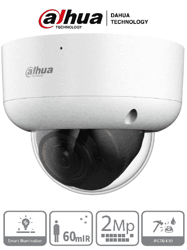 [DH-HAC-HDBW2241EAN-A-0280B-S2-DIP] CAMARA DOMO METALICO ANTIVANDALICO 2.8/3.6  IR 30M IP67 IK10 WDR 120DB STARLIGHT