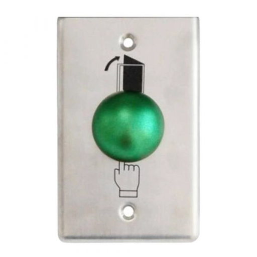 [5562] BOTON DE SALIDA TIPO HONGO SAT MH7 VERDE METALICO ACERO