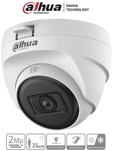 [DH-HAC-T1A21N-U-A-0280B] CAMARA DE SEGURIDAD DAHUA DOMO PLASTICO DE 2.8MM 30M CON AUDIO
