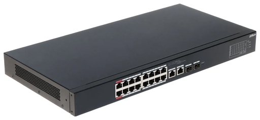 [DH-CS4218-16ET-135] SWITCH DE 16 PUERTOS POE CAPA 2 DAHUA BASE 100 + 2 SFP GIGABITE