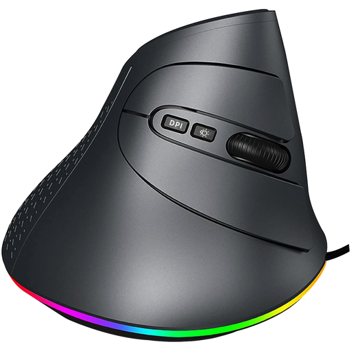 [GMT-11U] MOUSE VERTICAL USB RGB GAMER 7D SOFTWARE 7 BOTONES 7200DPI