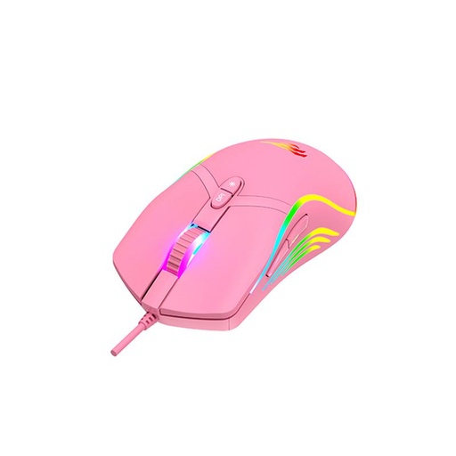 [MS1029R] MOUSE GAMER RGB RETROILUMINADO 7200DPI 6 BOTONES USB ROSADO HAVIT