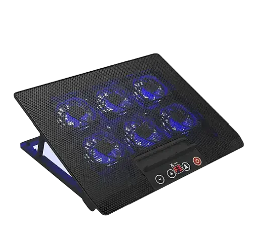 [XTA-161] BASE REFRIGERANTE GAMER PANTALLA LED 17 PULGADAS 6 COOLER RGB USB 