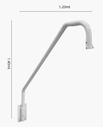 [BRAZOPTZ2] SOPORTE PARA PTZ TIPO GANSO BLANCO ANCHO 120CM Y 140 CM ALTO APERTURA 