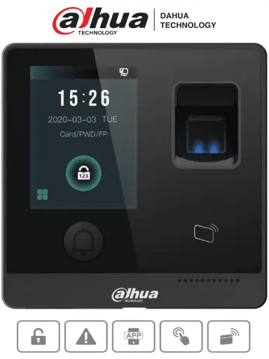 [DHI-ASI1212F] CONTROL DE ACCESO CON APP DAHUA BIOMETRICO HUELLA, TARJETA CLAVE RS485 INTERIOR 