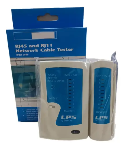 [TESTER1] PROBADOR DE RED RJ45 TESTER CABLE UTP LPS 