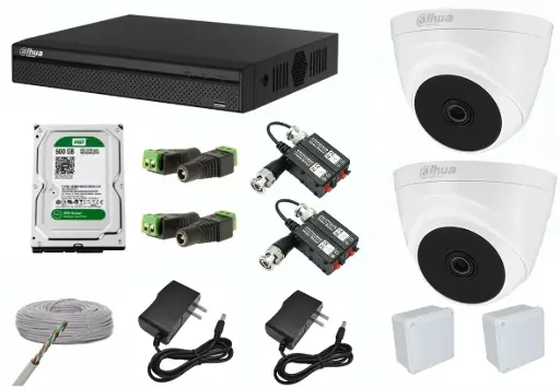 [Kit1] KIT DE 2 CAMARAS DE SEGURIDAD 1080P DAHUA CCTV  