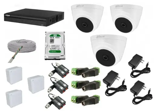 [kit3] KIT DE 3 CAMARAS DE SEGURIDAD 1080P DAHUA CCTV 
