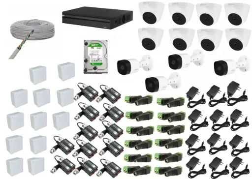 [kit12] KIT DE 12 CAMARAS DE SEGURIDAD 1080P DAHUA CCTV + BALA