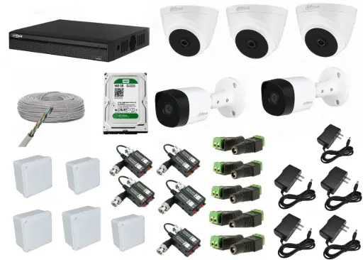 [KIT5MP-5] KIT DE 5 CAMARAS DE SEGURIDAD 5MP DAHUA CCTV + BALA 