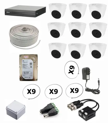[kit5mp-10] KIT DE 10 CAMARAS DE SEGURIDAD 5MP DAHUA CCTV  ULTRA HD