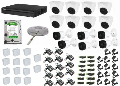 [kit5mp-14] KIT DE 14 CAMARAS DE SEGURIDAD 5MP DAHUA CCTV + BALA  ULTRA HD