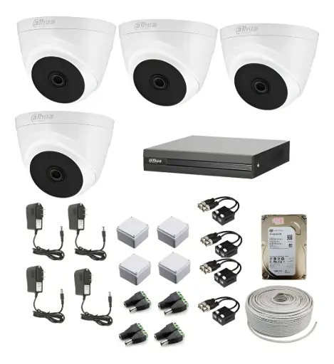 [kit5mp-4d] KIT DE 4 CAMARAS DE SEGURIDAD 5MP ULTRA HD DAHUA CCTV + DISCO